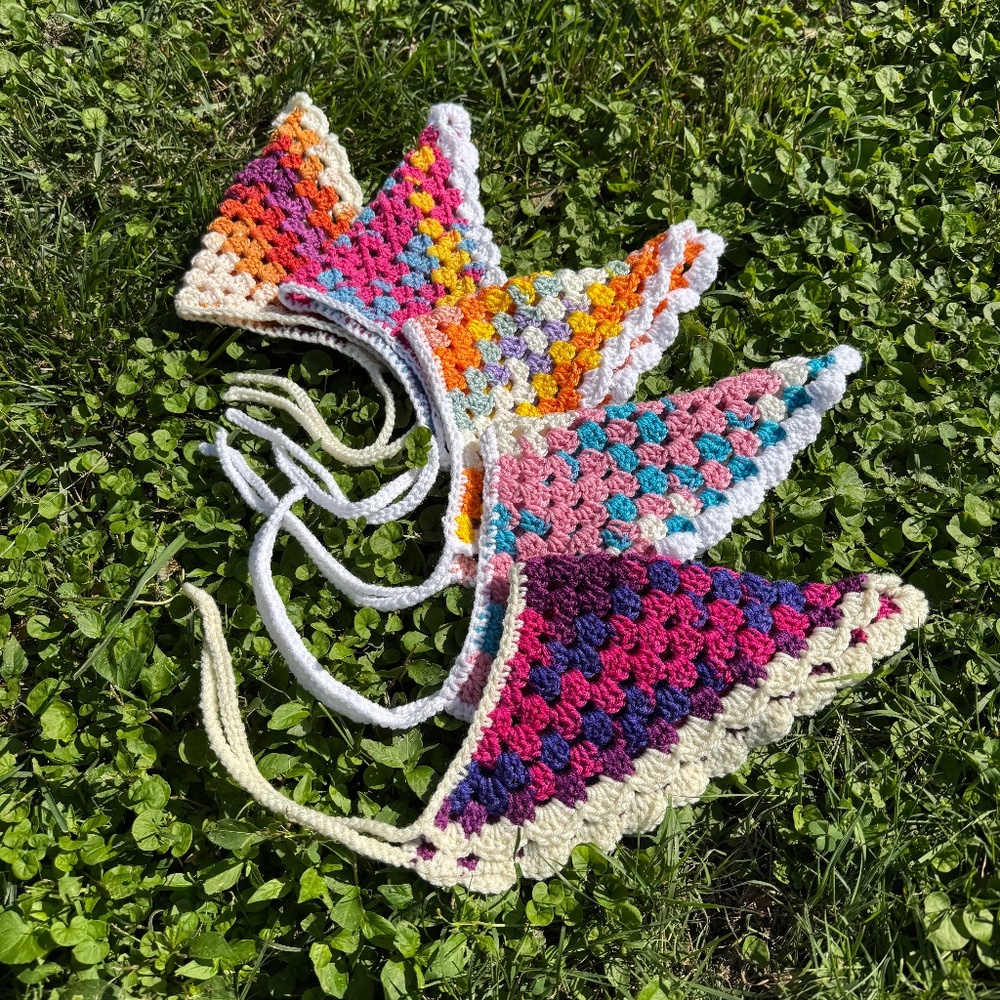 Handmade Crochet Pride Bandanas